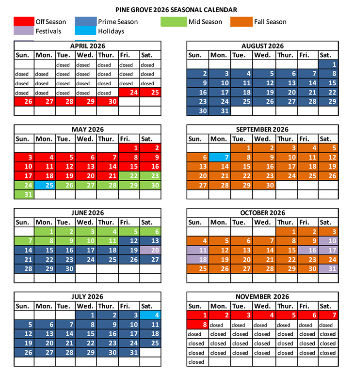 2026 SEASONAL CALENDAR
